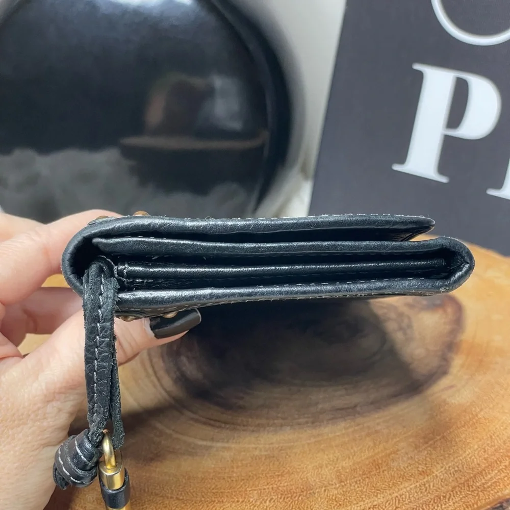 Chloe Paddington Long Black Leather Wallet with Gold Studs - Picture 4 of 12